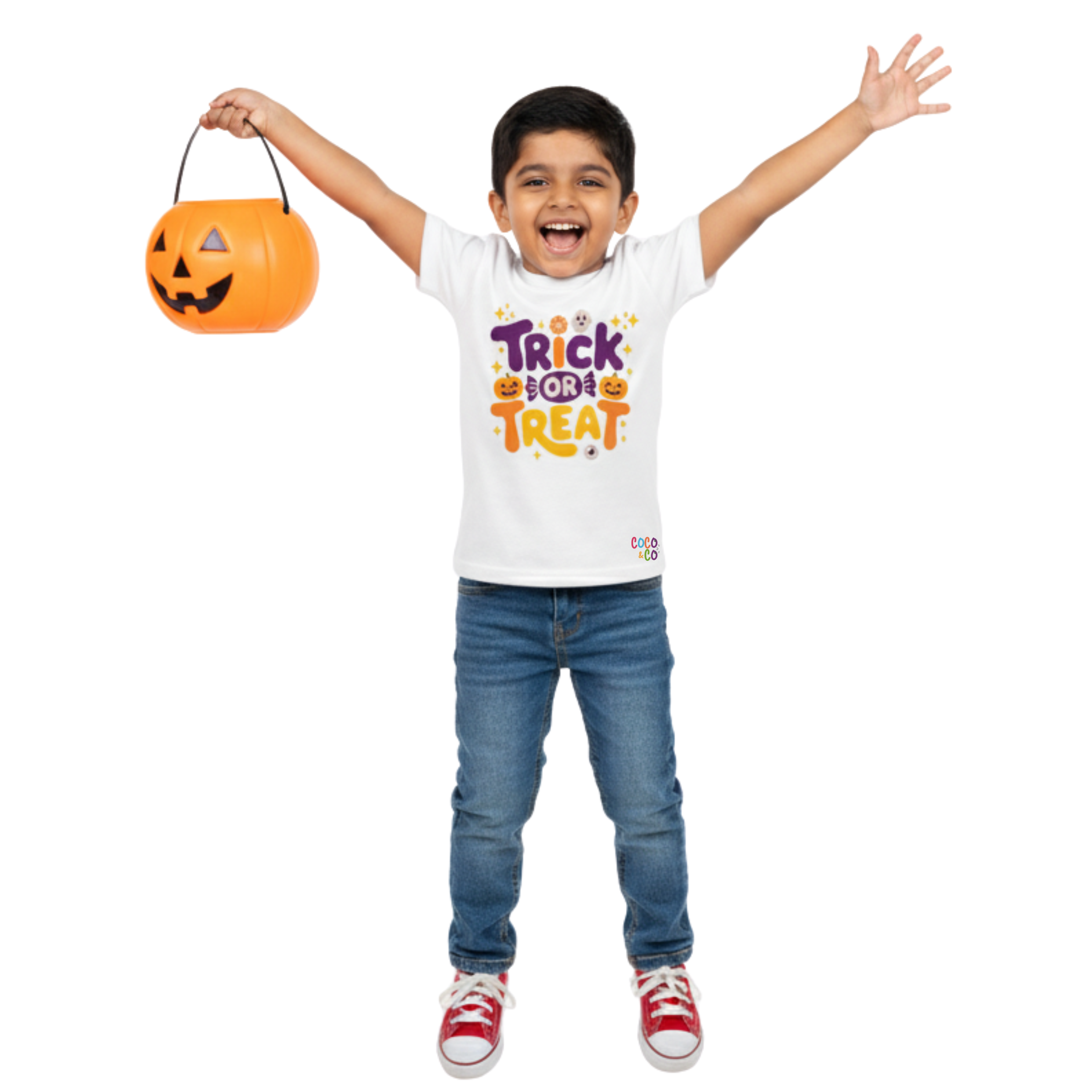 Trick or Treat Boys Tee – White